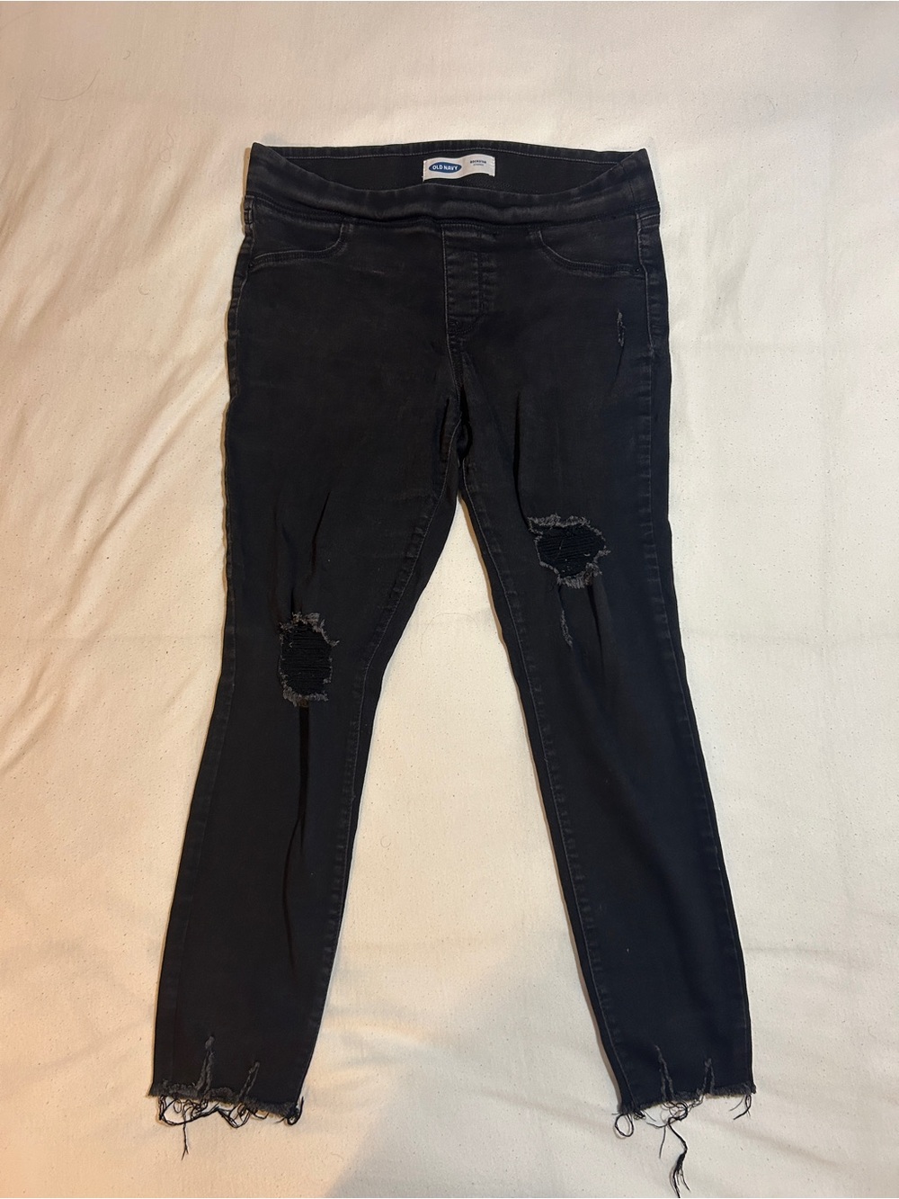 Old Navy black rockstar distressed skinny jeans